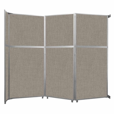 Versare Operable Wall Folding Room Divider 11'9" x 10'3/4" Warm Pebble Fabric 1070246-1